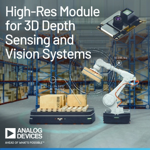 ADI推出首款工业用3D景深高解度iToF模组