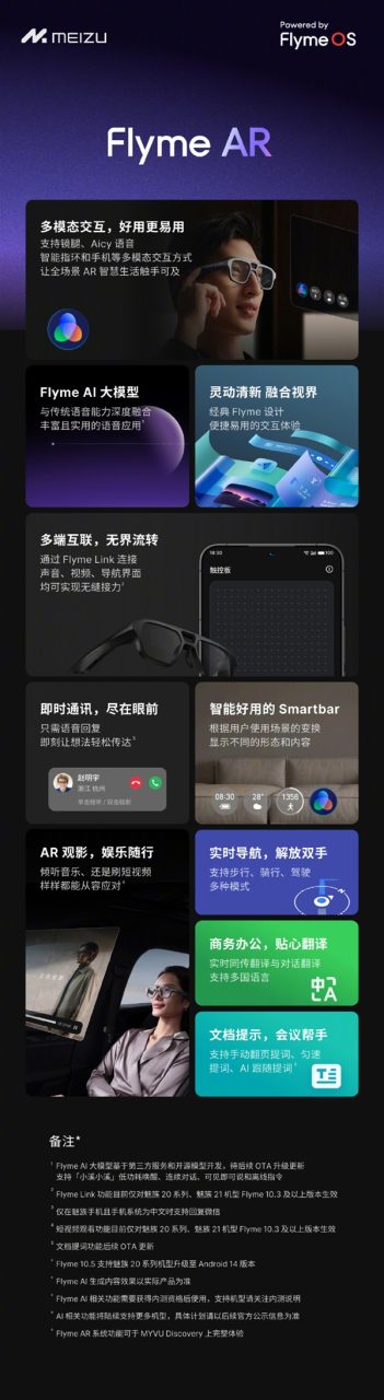 魅族发布多款AR眼镜 将首发Flyme AI大模型