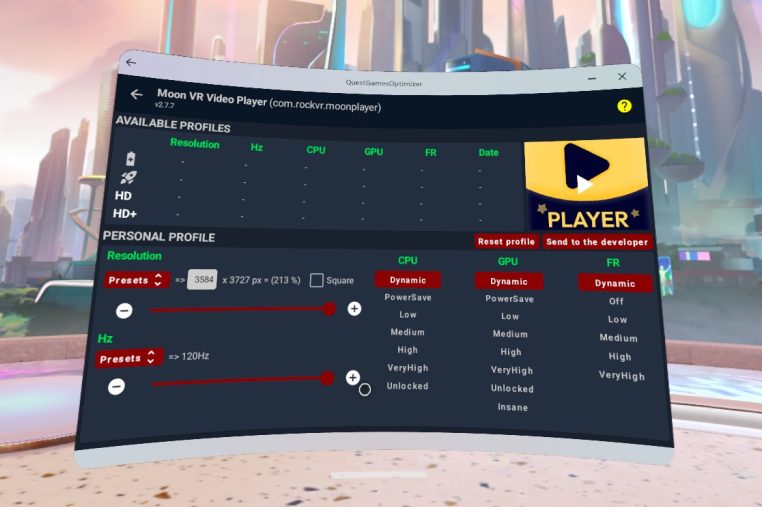 quest game optimizer 对moonvr播放器有作用吗