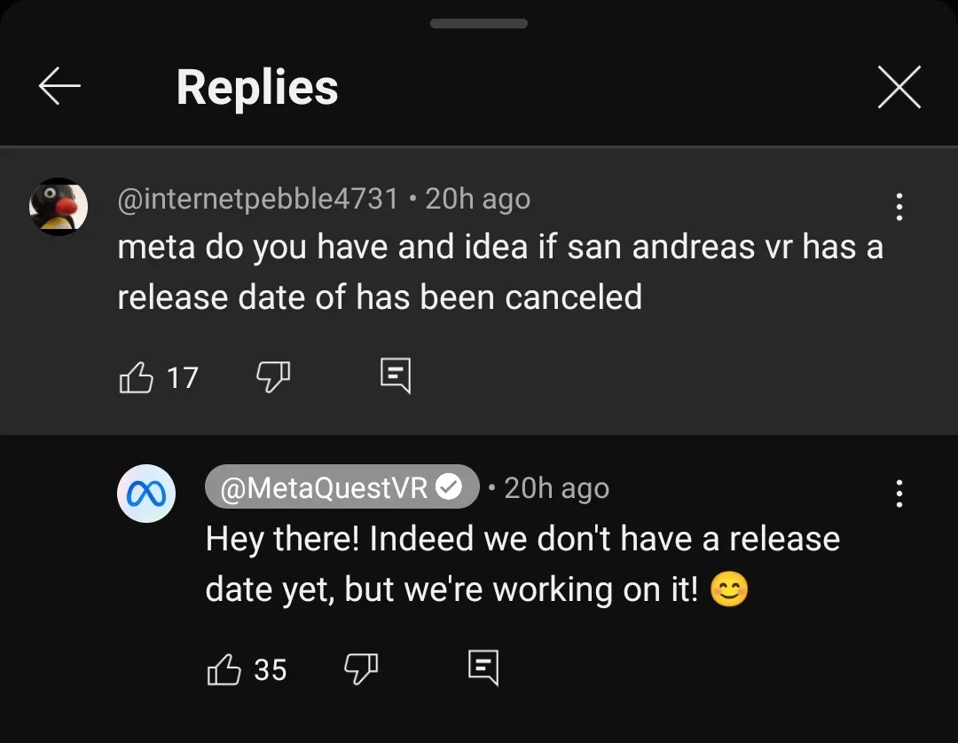 Meta 确认正在开发《GTA：圣安地列斯 VR》但随后又删除相关评论
