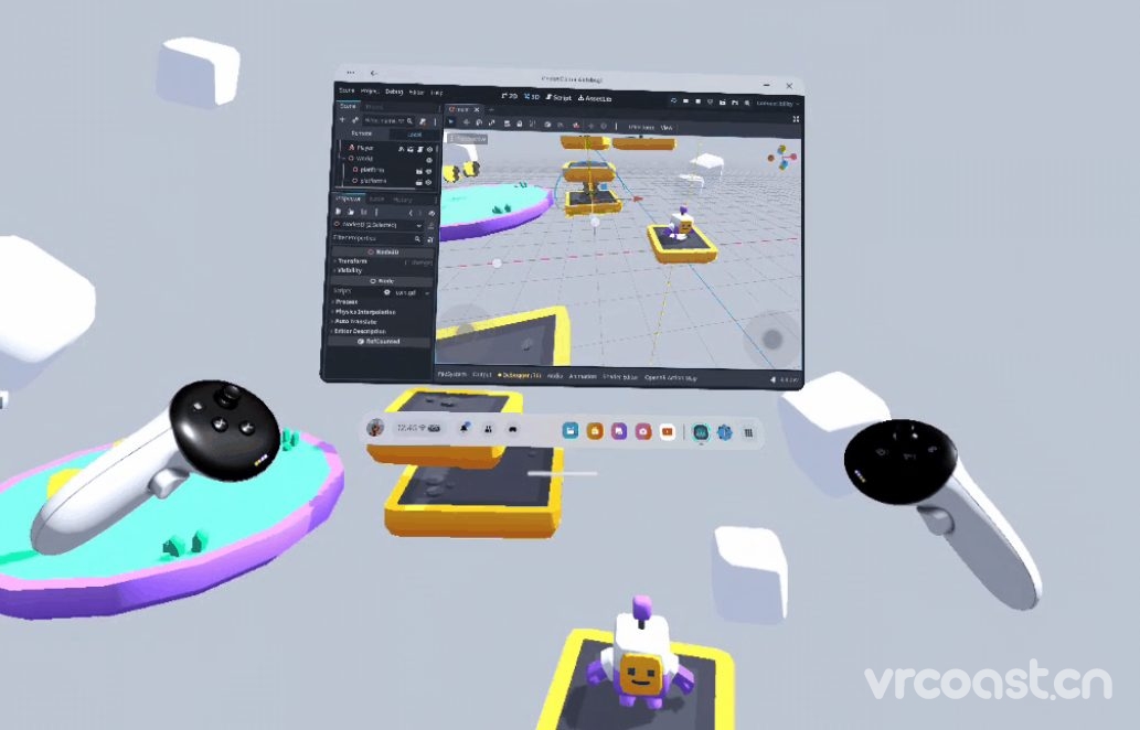 Godot 编辑器登陆Quest平台，在头显上直接创建XR内容